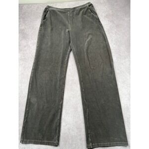 LL Bean Maternity Women Size L MT Gray Ribbed Knit Lounge Pants Comfort Wide Leg